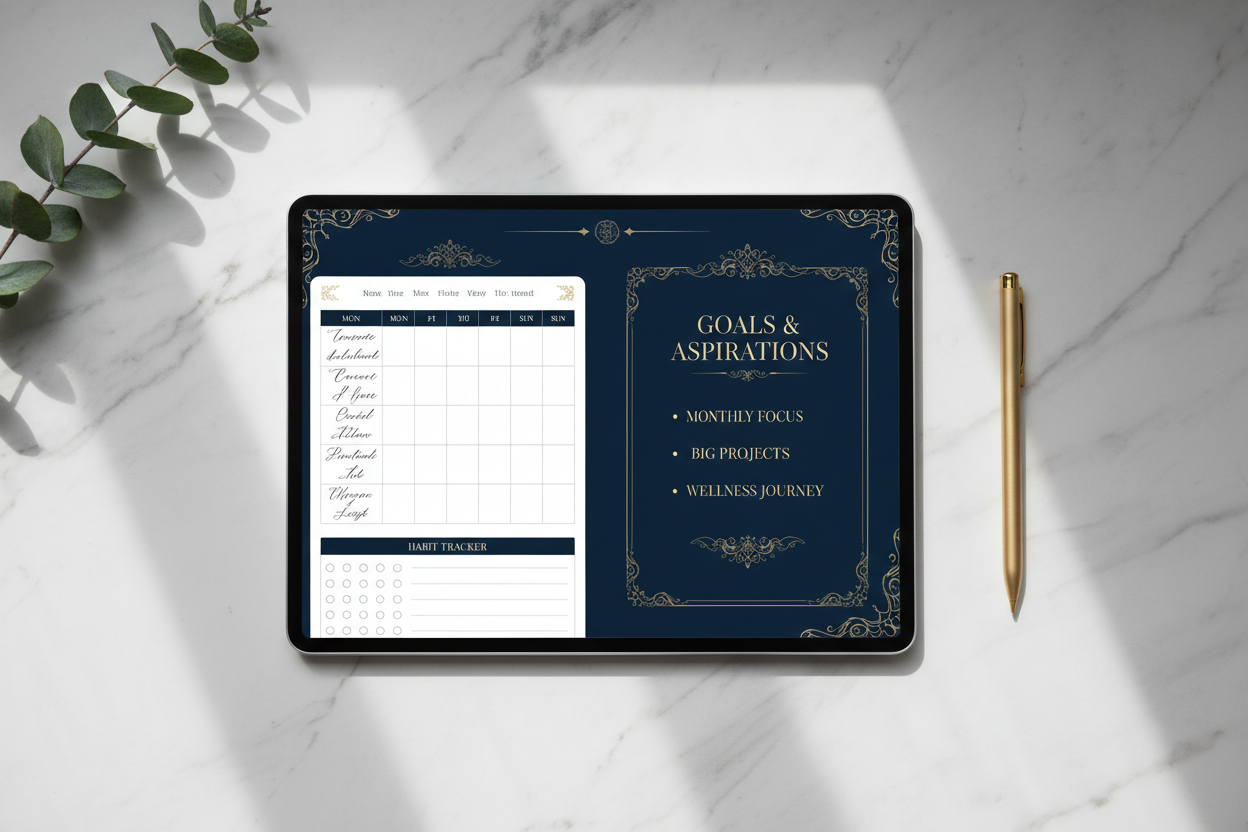 Digital Luxury Planner Canva 2026 — Agenda Numérique Premium Personnalisable (PDF + Canva)