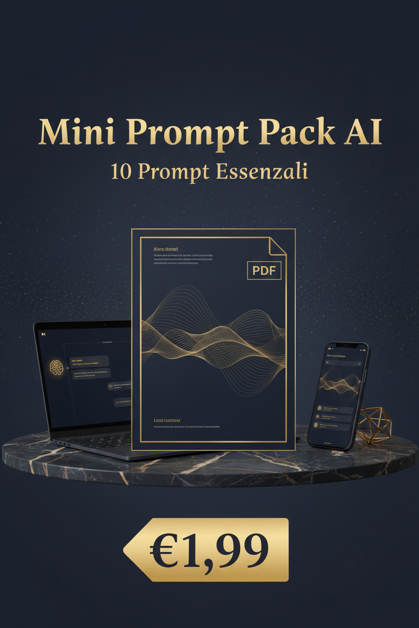 Mini Prompt Pack AI – 10 Prompt Essenziali per ChatGPT Claude e Gemini – Mockup Pinterest