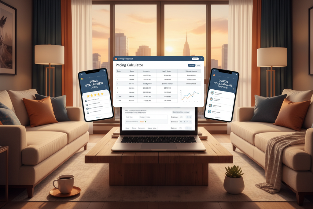 Airbnb Host Pro Kit - Interno appartamento con strumenti digitali