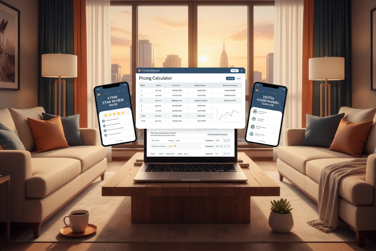 Airbnb Host Pro Kit - Interno appartamento con strumenti digitali