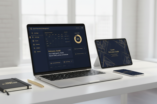 Airbnb Host Pro Kit - Dashboard su laptop