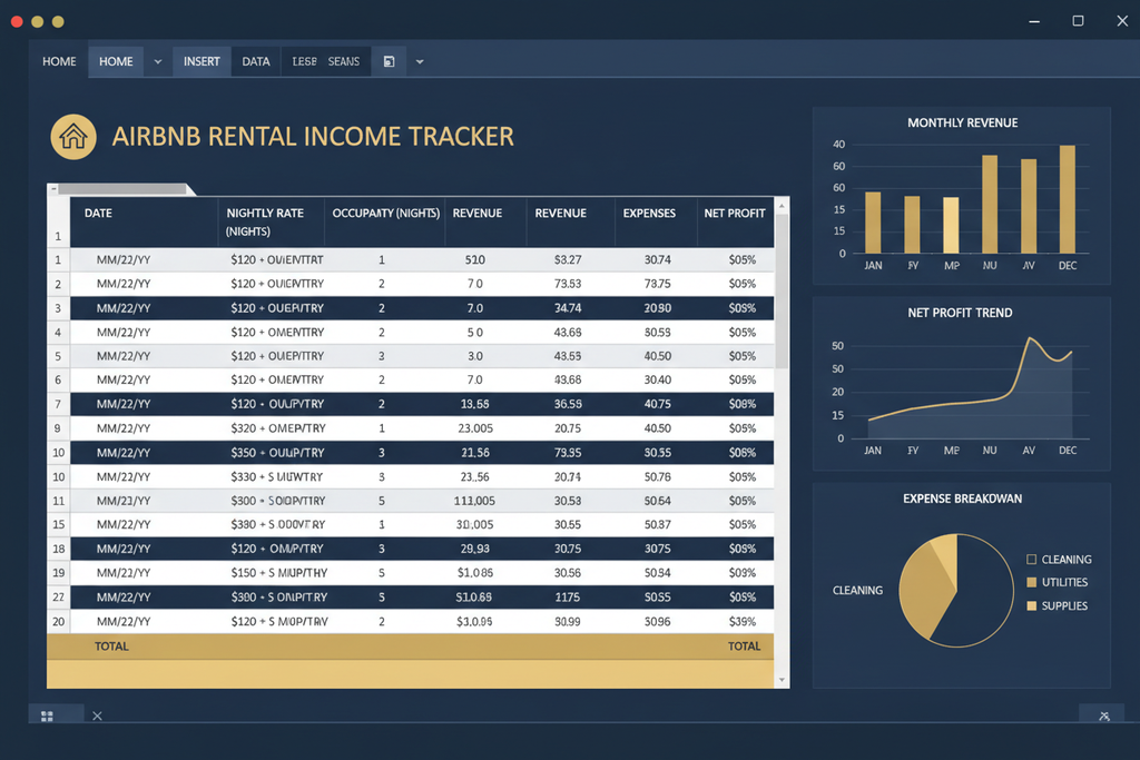 Airbnb Host Pro Kit - Screenshot Excel tracker reddività