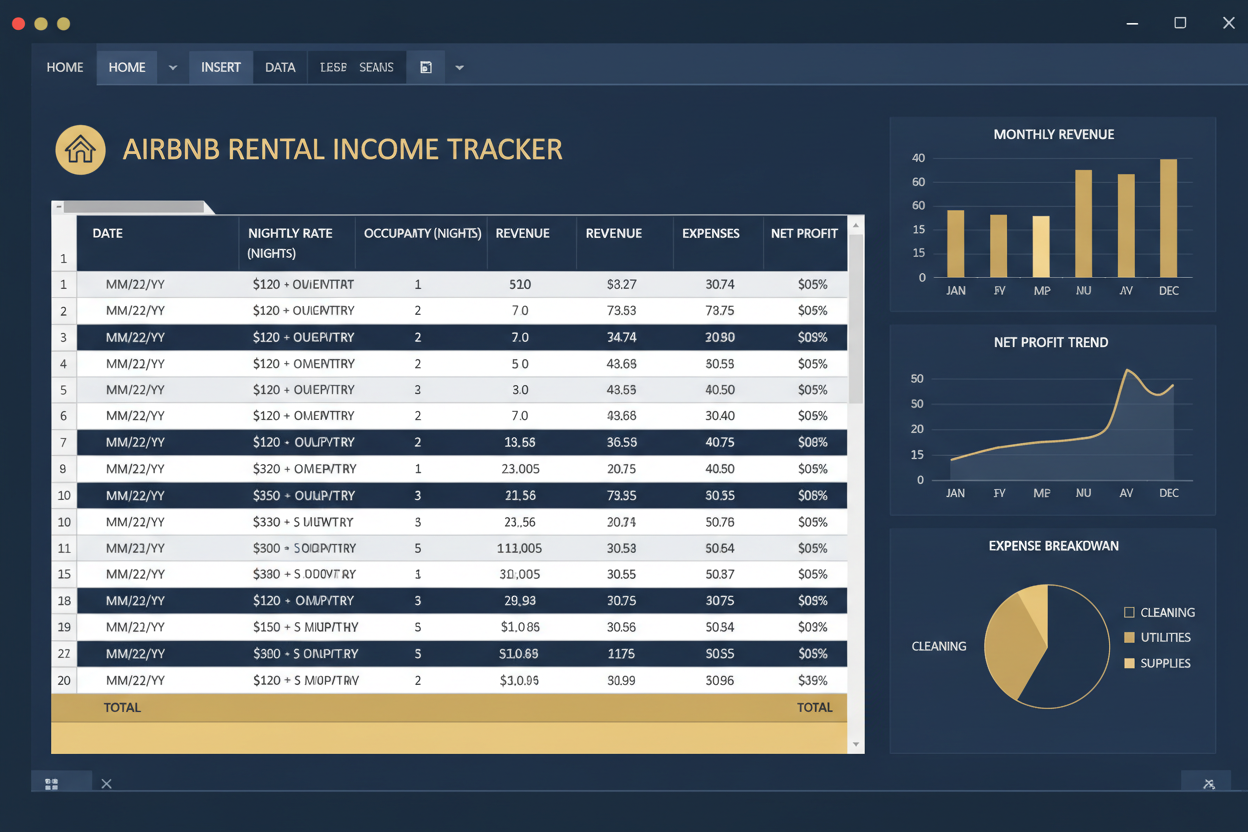 Airbnb Host Pro Kit - Screenshot Excel tracker reddività
